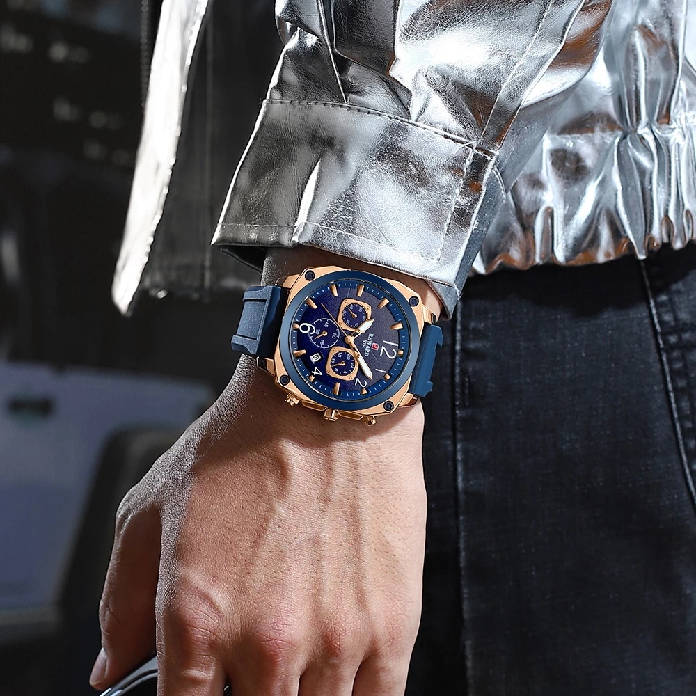 Đồng Hồ Quartz Chronograph Chống Thấm Nước Với Dây Đeo Da 83018