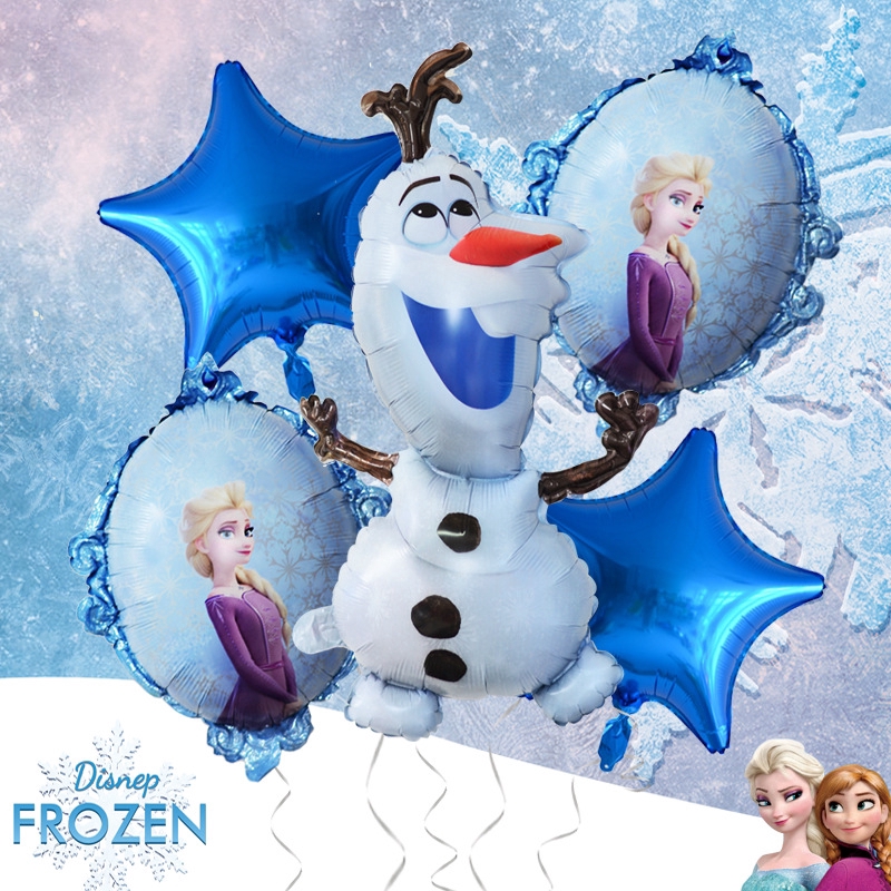 Bộ 5 cái bong bóng lá nhôm trang trí tiệc hình công chúa Elsa