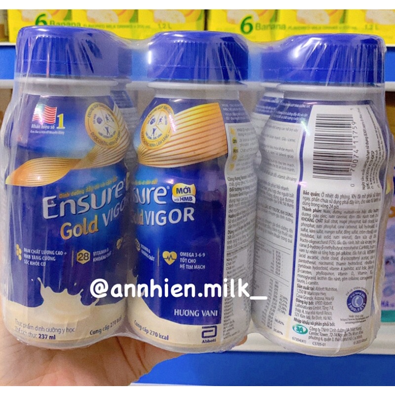 Sữa Ensure Gold Vigor dạng lỏng pha sẵn (hương vani) - chai 237ml