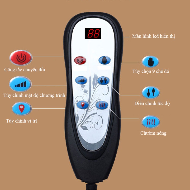 Ghế massage toàn thân thông minh, nệm massage toàn thân hỗ trợ cột sống, khí huyết lưu thông tốt NPR67