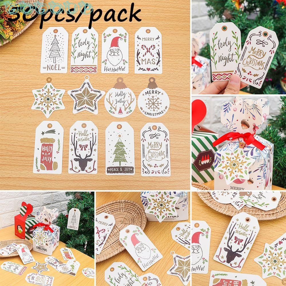 Set 50 Thẻ Giấy Treo Trang Trí Cây Thông Giáng Sinh Sinh Nhật Mới