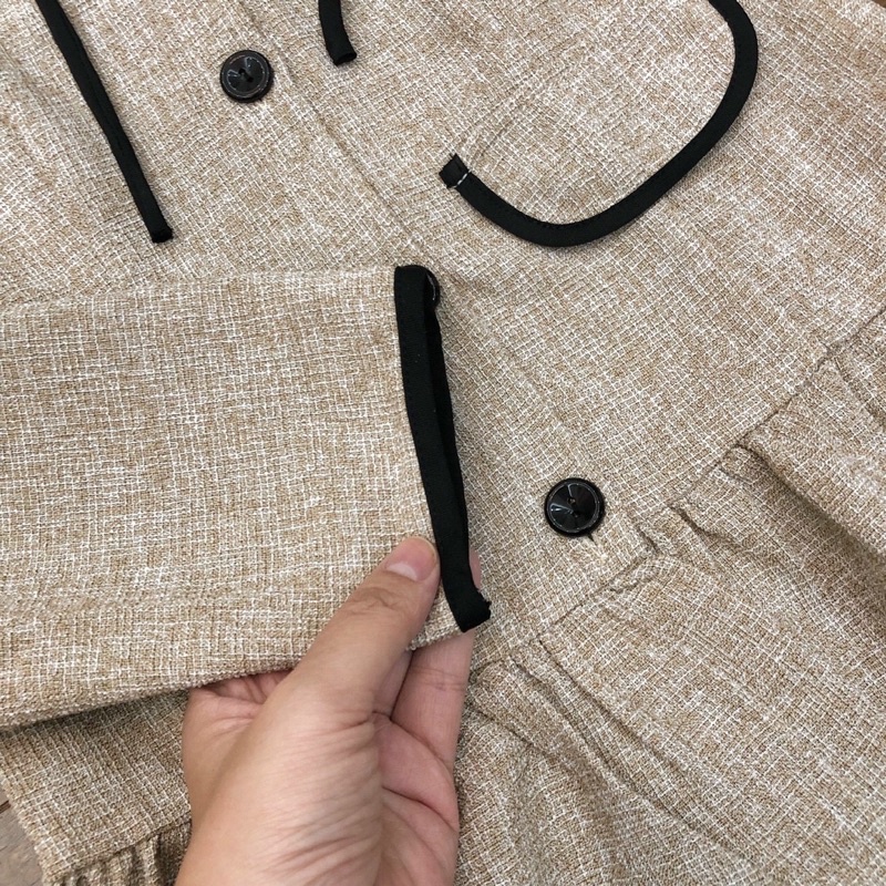 Áo dạ peplum muối tiêu