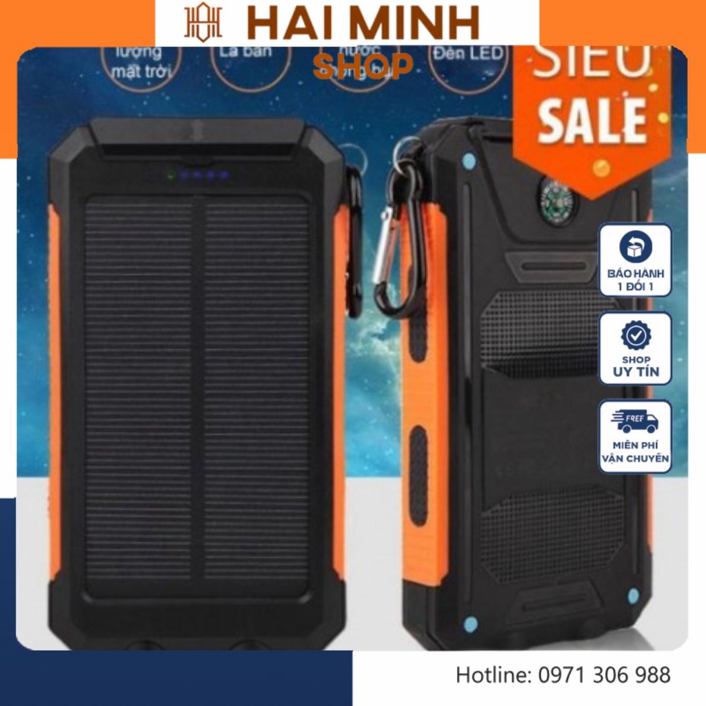 Sạc Dự Phòng Năng Lượng Mặt Trời 30000mAh - Kèm Đèn Pin