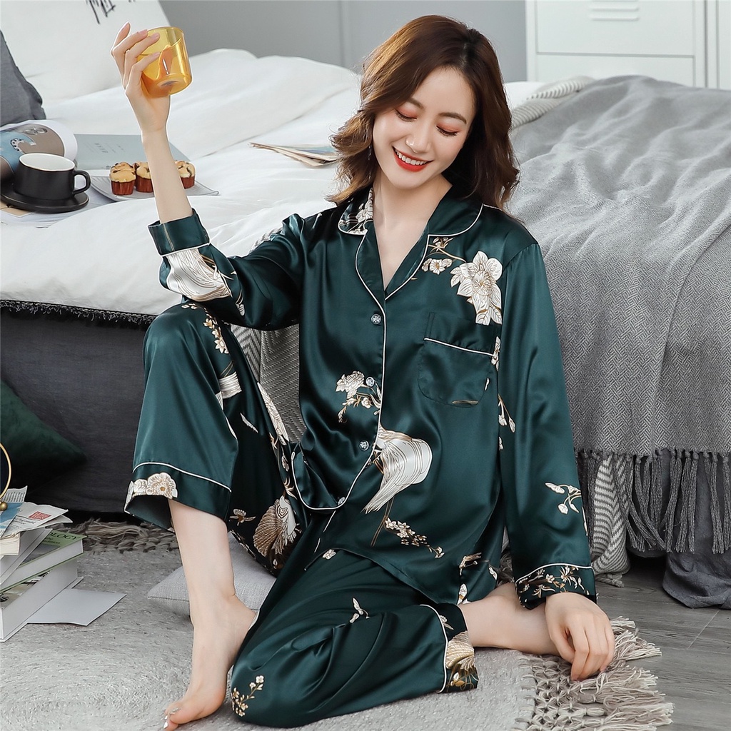 Pajamas Lụa In 3D Dài Tay Quần Dài Hisexy PTH03