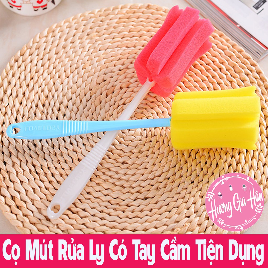 Cọ Mút Rửa Bình Sữa, Ly, Cốc Có Tay Cầm Dài Tiện Dụng