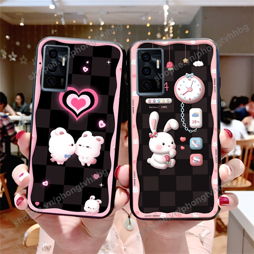 Ốp lưng Vivo V23E - Vivo V23 5G gấu,thỏ trắng , đồng hồ dễ thương cute cực đẹp
