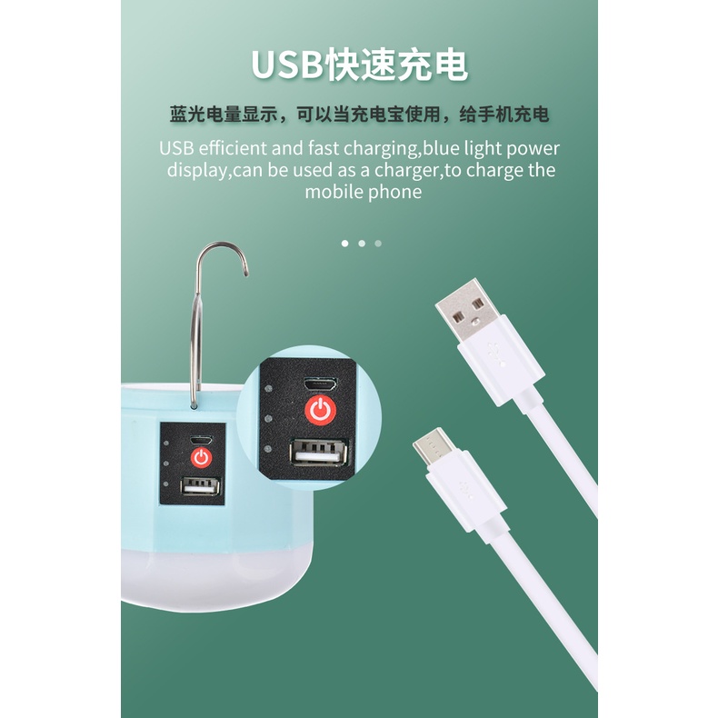 Đèn Led Cắm Trại Sử Dụng Năng Lượng Mặt Trời Sạc Cổng Usb Cho Điện Thoại