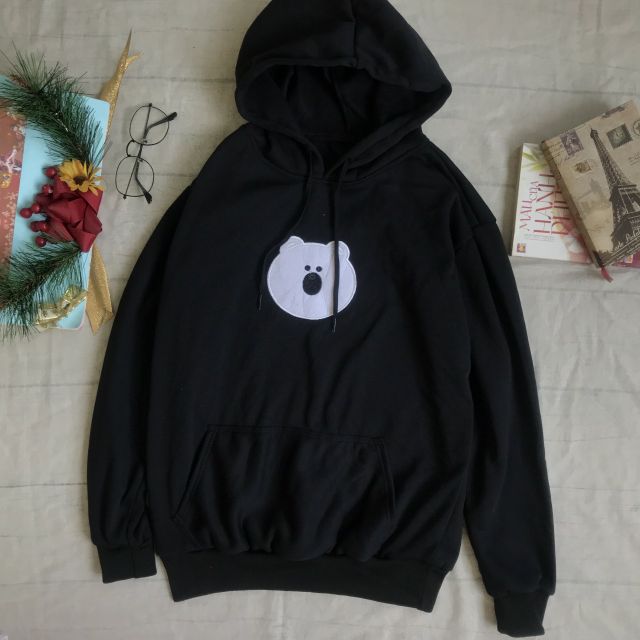 ÁO KHOÁC NỈ HOODIE THỜI TRANG NỮ CHUI ĐẦU IN HÌNH GẤU DỄ THƯƠNG | BigBuy360 - bigbuy360.vn