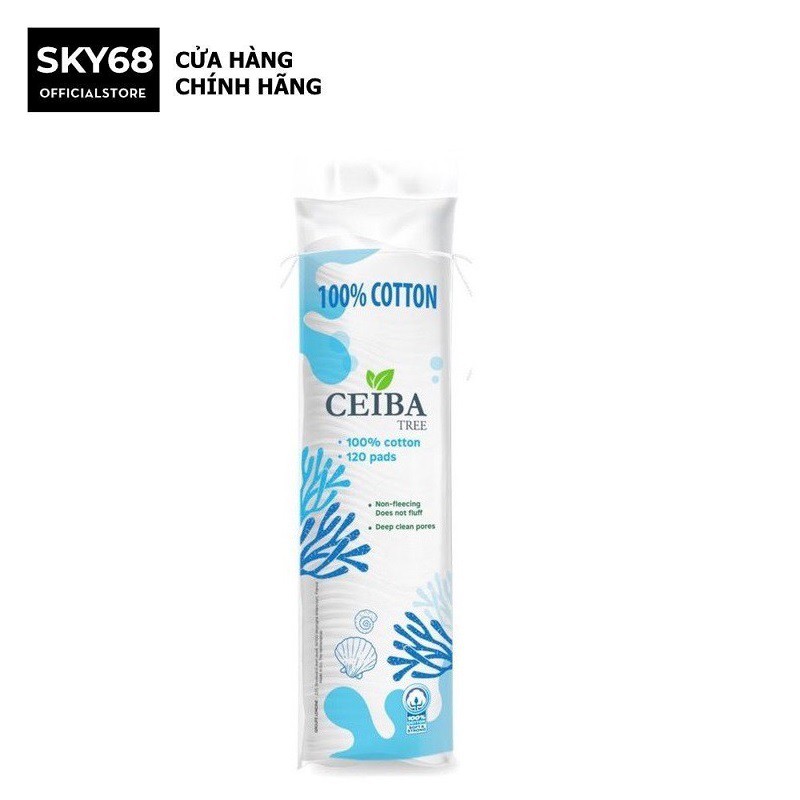 Bông Tẩy Trang 100% Cotton Ceiba Tree 120 miếng