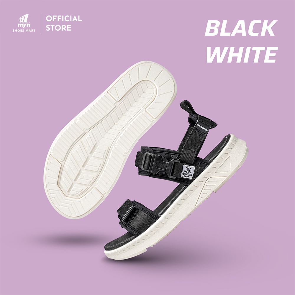 Giày Sandal unisex ZX Bubble D Code 2714 màu Black White Nam nữ - tháo quai sau thành dép