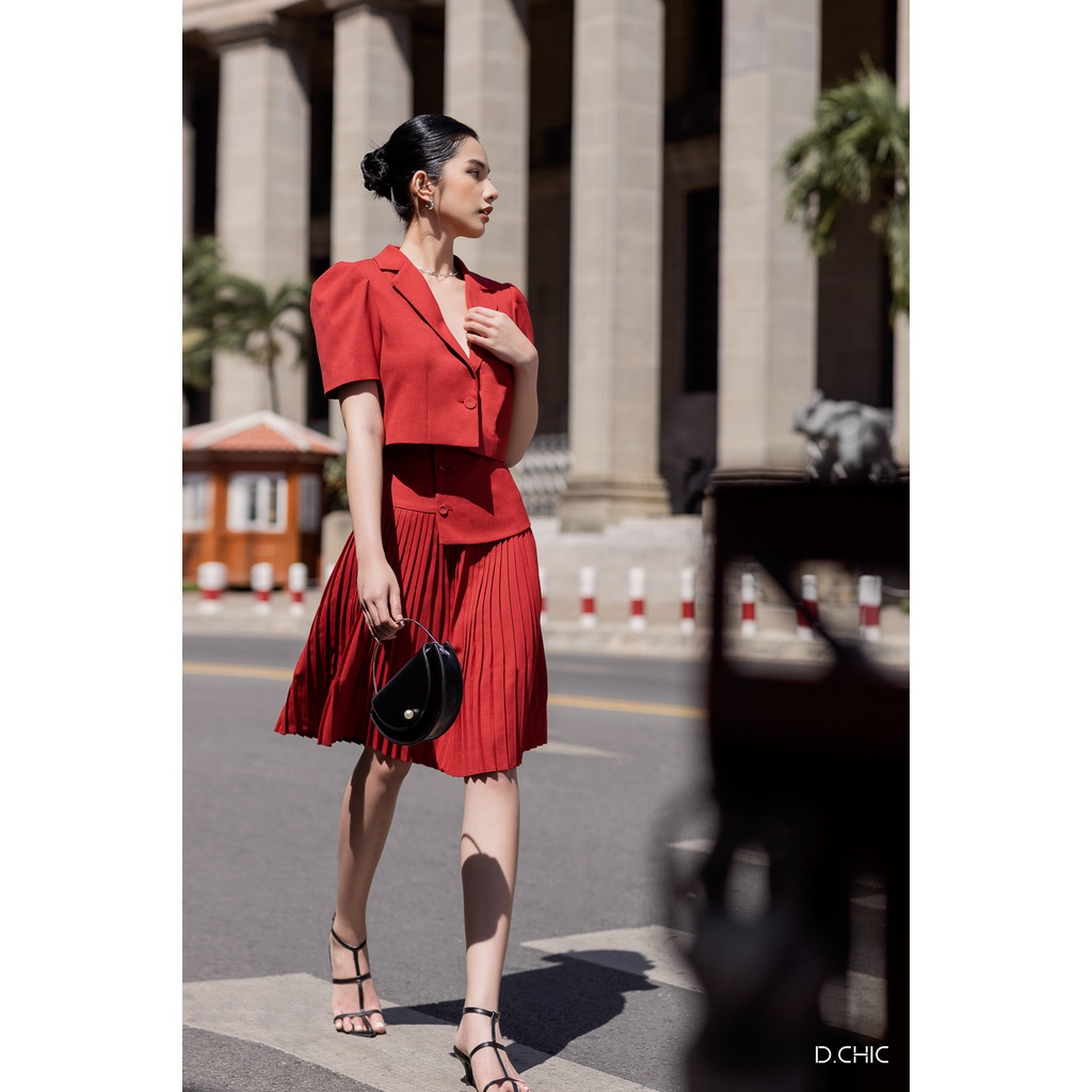 Áo croptop tay cọc xếp ly D.CHIC MS: 1811770