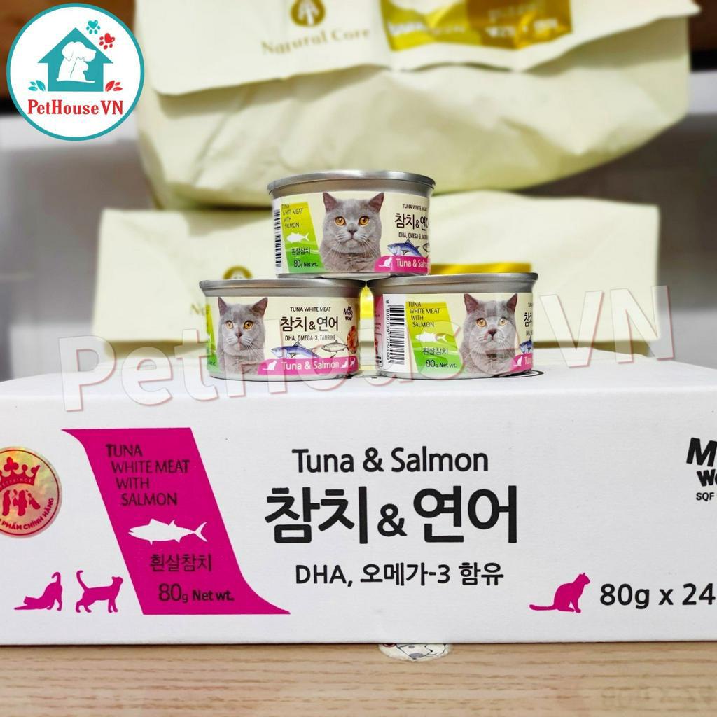 Thùng 24 Lon Pate MEOWOW Mix Đủ 6 Vị Cá Ngừ Trắng Nguyên Miếng Dành Cho Mèo Nhập Khẩu Hàn Quốc