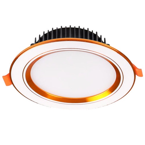 Đèn Led Âm Trần 3 Mầu Phi 90 Viền vàng, Viền Bạc Đế Đúc Tải Nhiệt