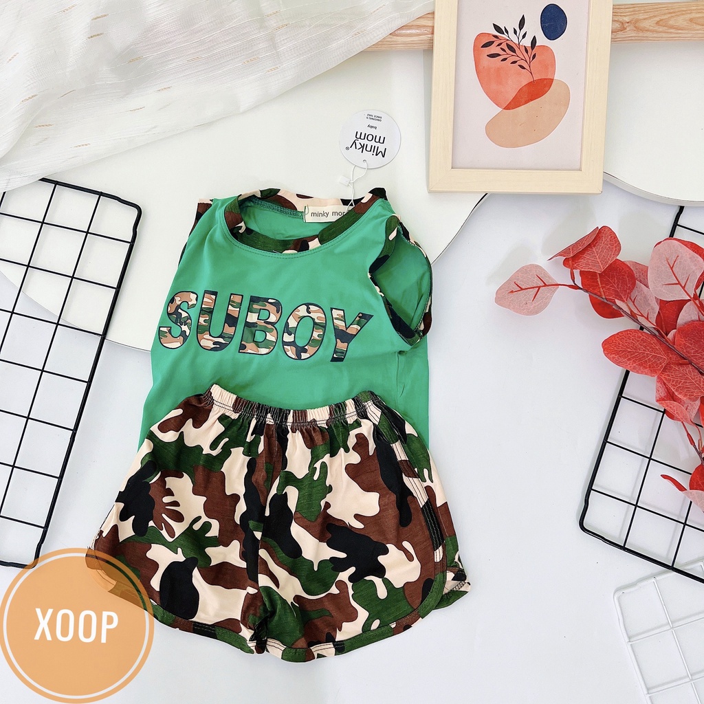 [ Đại Size 7-26kg] Bộ ba lỗ thun lạnh hàng minky mom họa tiết lính,suboy cho bé (SP002124 ) shop phúc yến