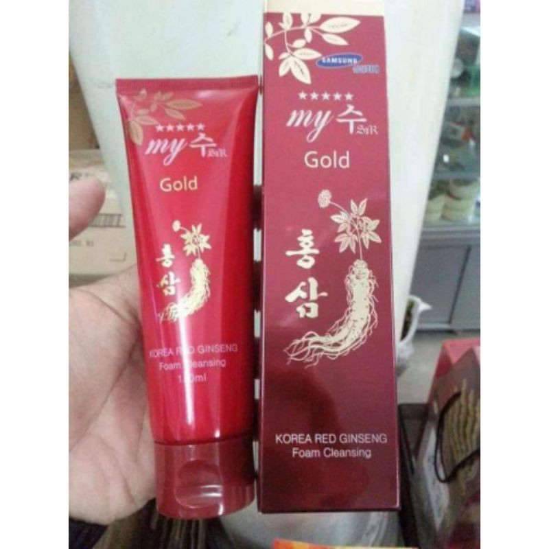 Sữa Rửa Mặt Hồng Sâm MY GOLD HÀN QUỐC 180ml - Chính Hãng