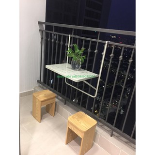 Bàn treo ban công gấp gọn sắt sơn tĩnh điện màu ghi