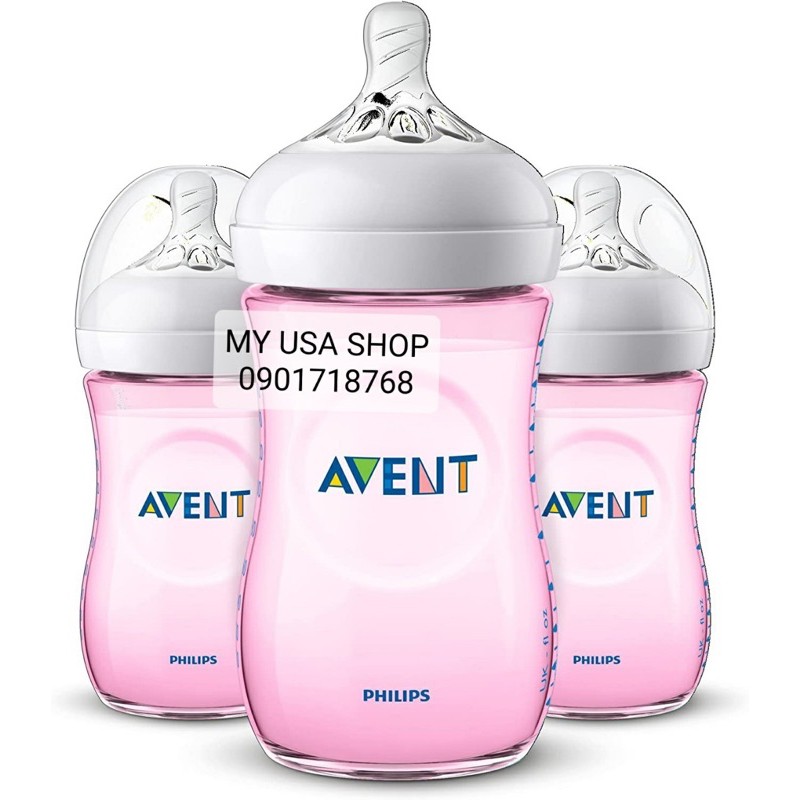 Bình sữa Avent ❤Bình sữa Philips AVENT Natural núm mềm thiết kế tự nhiên 260ml của Mỹ