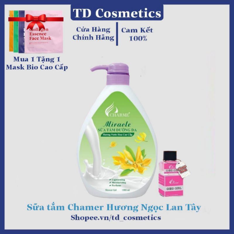 Sữa tắm chamer hương nước hoa cao cấp 1000ml+ tặng nước hoa mini