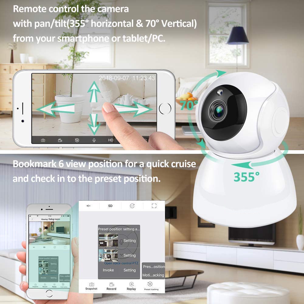 Camera An Ninh Kết Nối Wifi 360 Độ Full Hd 1080p P2p