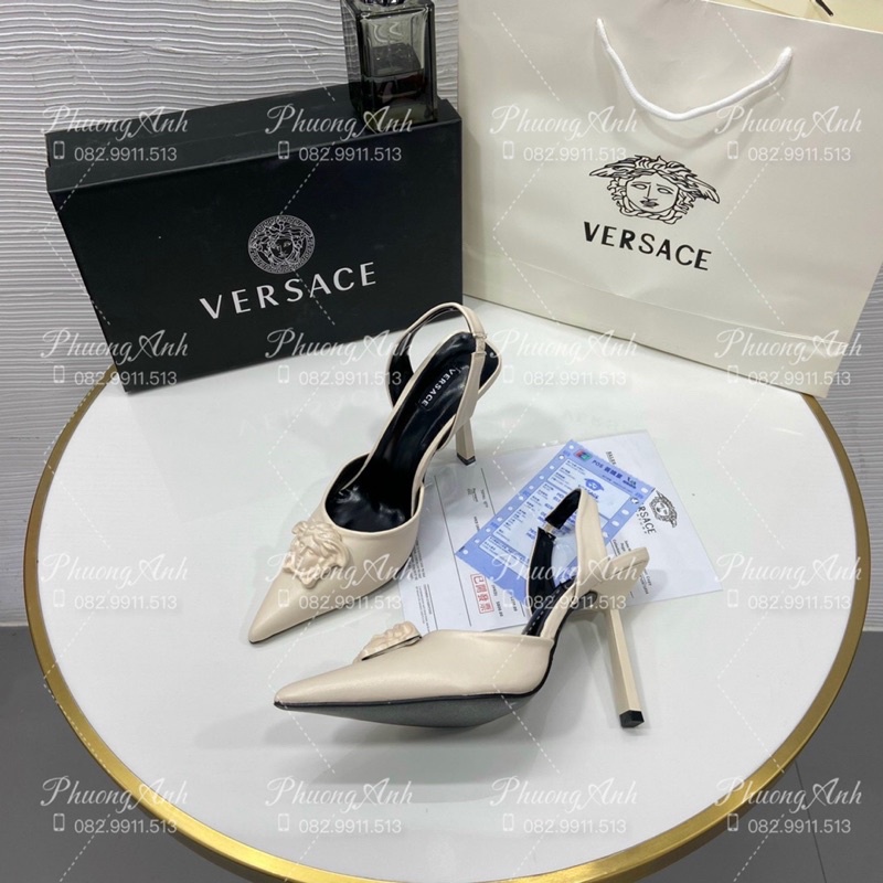 Sandal Versac 2 Màu Trắng Đen