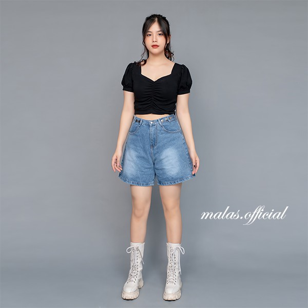 [Có Video + Ảnh Thật] Quần Short Jean Nữ - Quần Ngố Bò Cạp Đỉa May Gấu - Chuu House - SJ01