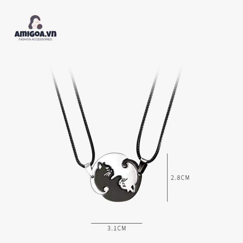 Vòng cổ Mặt Hình Mèo Bằng Thép Không Gỉ Thời Trang