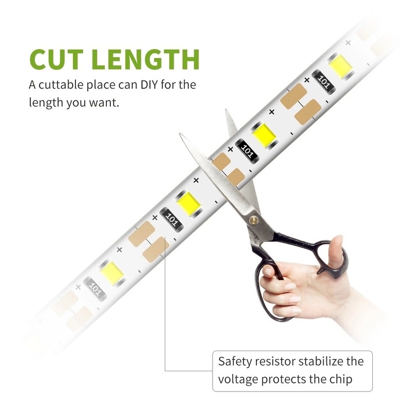 1/2/3m Dây Đèn LED Cảm Ứng Chuyển Động Chạy Pin Dùng Trang Trí Cầu Thang Tủ Quần Áo