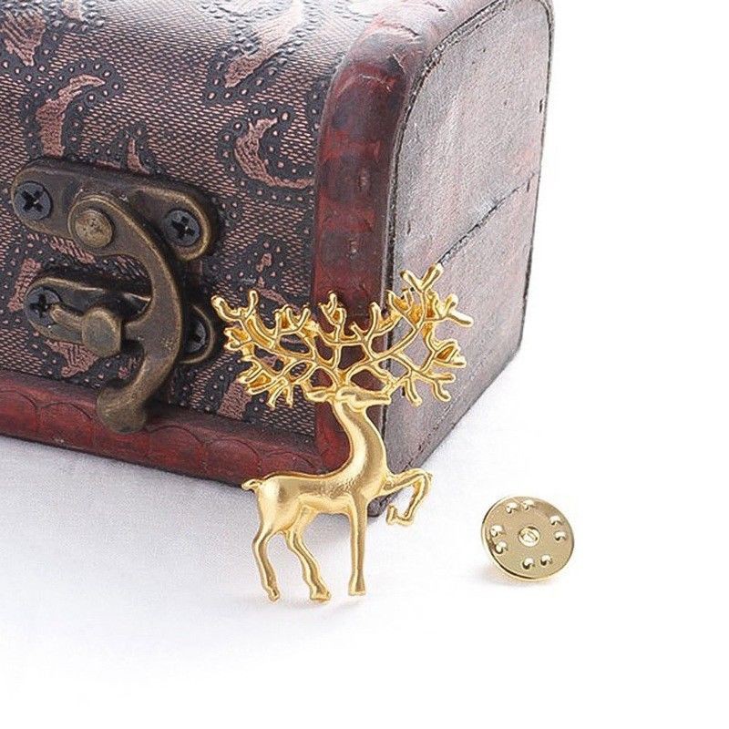 flowersqueen Trâm cài áo hình hươu phong cách Giáng Sinh