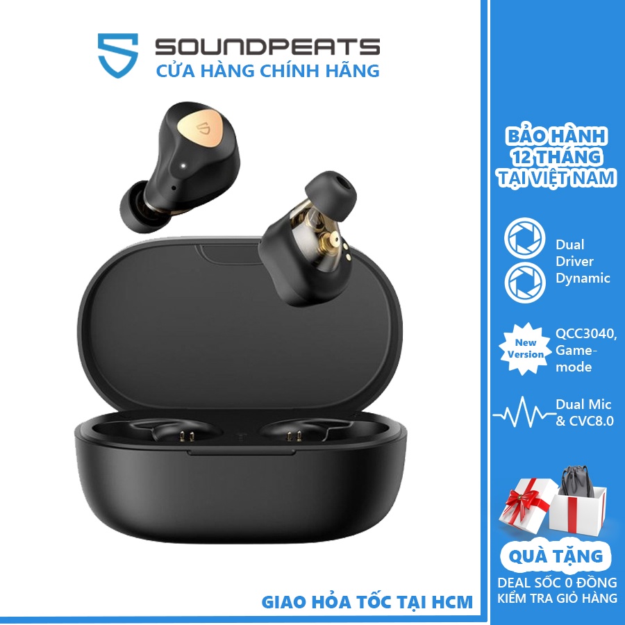 Tai Nghe True Wireless Earbuds SoundPEATS Truengine 3 SE NewVersion Gamemode (QCC3040 Update) - Hàng chính hãng