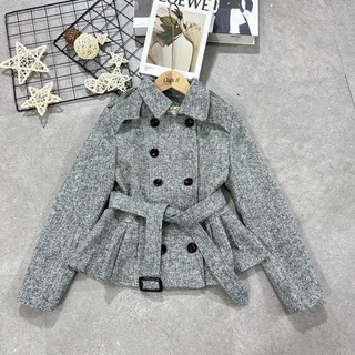 Áo dạ dáng peplum muối tiêu