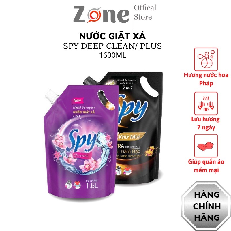 Nước giặt xả SPY PLUS vàng,tím – dung tích 1600ml