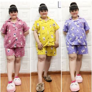 Bộ pizama big size Kate tay ngắn quần đùi 70 90kg