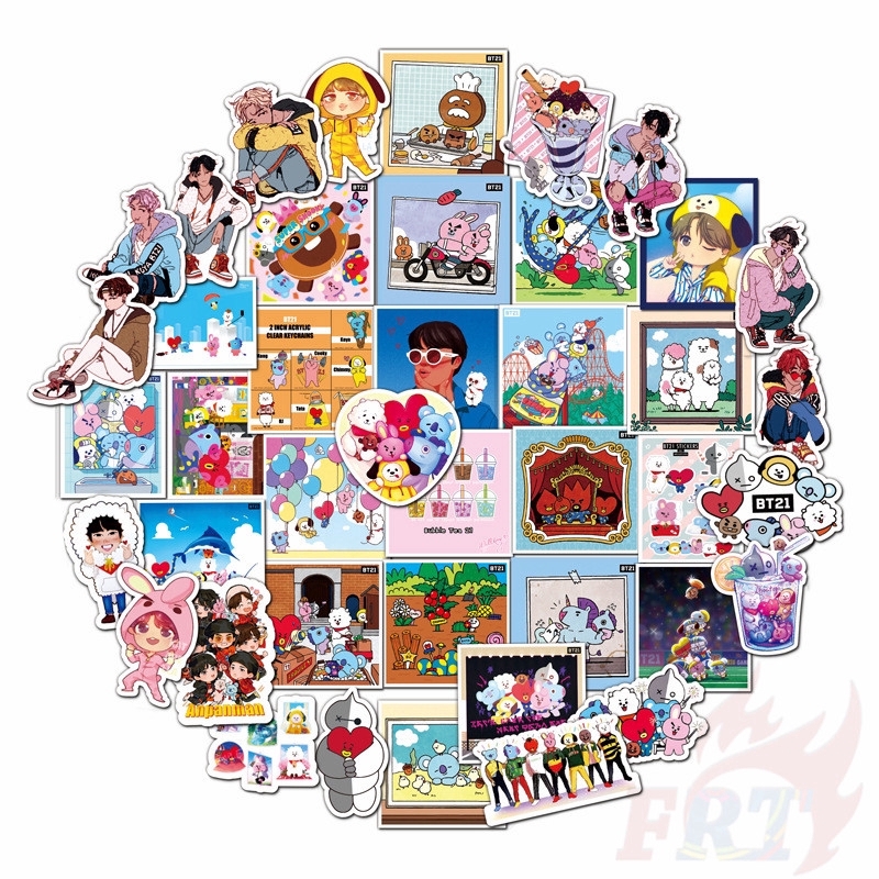❉ BT21 BTS Stickers ❉ 110Pcs/Set KPOP Mixed Luggage Laptop Skateboard Doodle Stickers