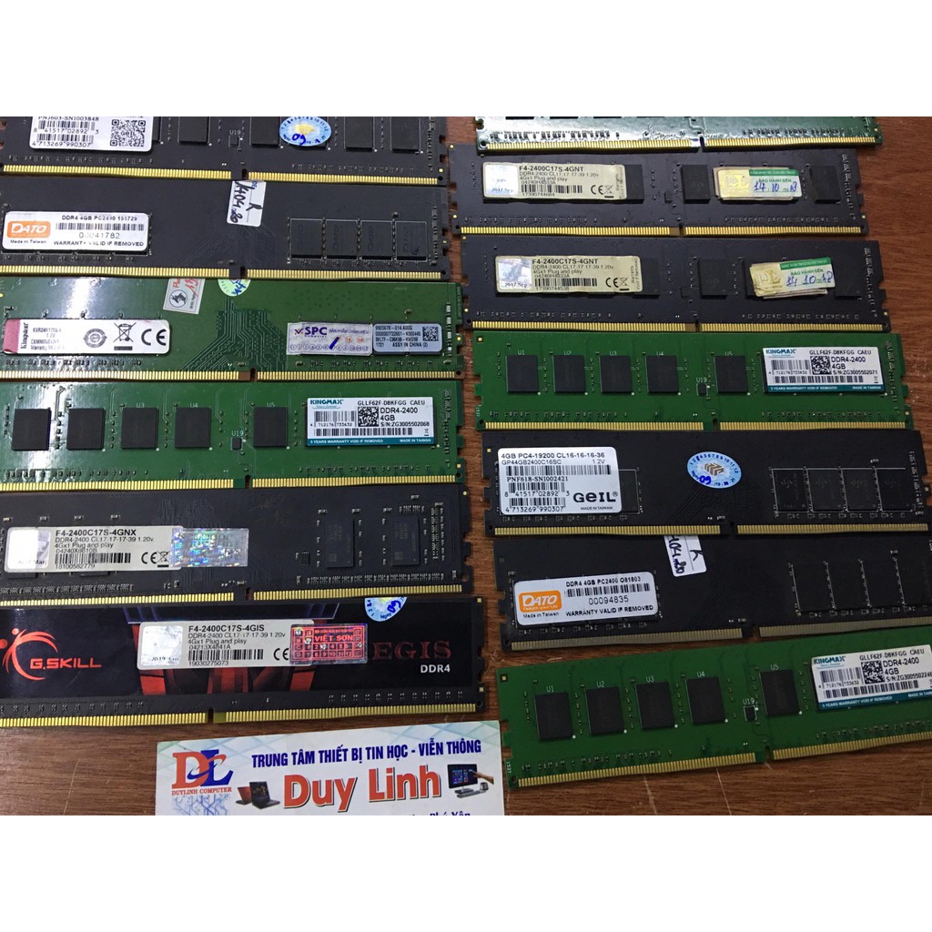 Ram 4G DDR4/2400 Kingmax và các loại không tản nhiệt