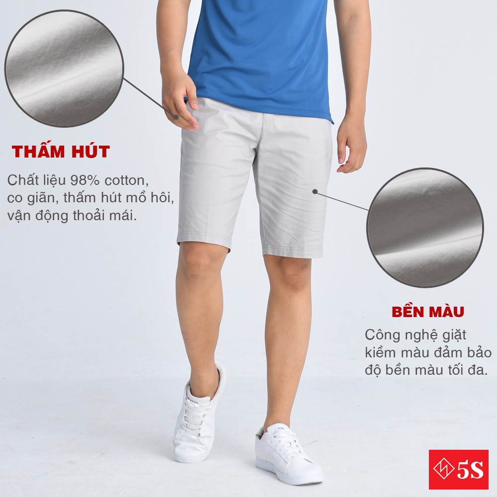 Quần Sooc Nam 5S (6 màu), Vải Kaki Cotton Premium Co Giãn Thoải Mái, Bền Màu (QSK21050-06)