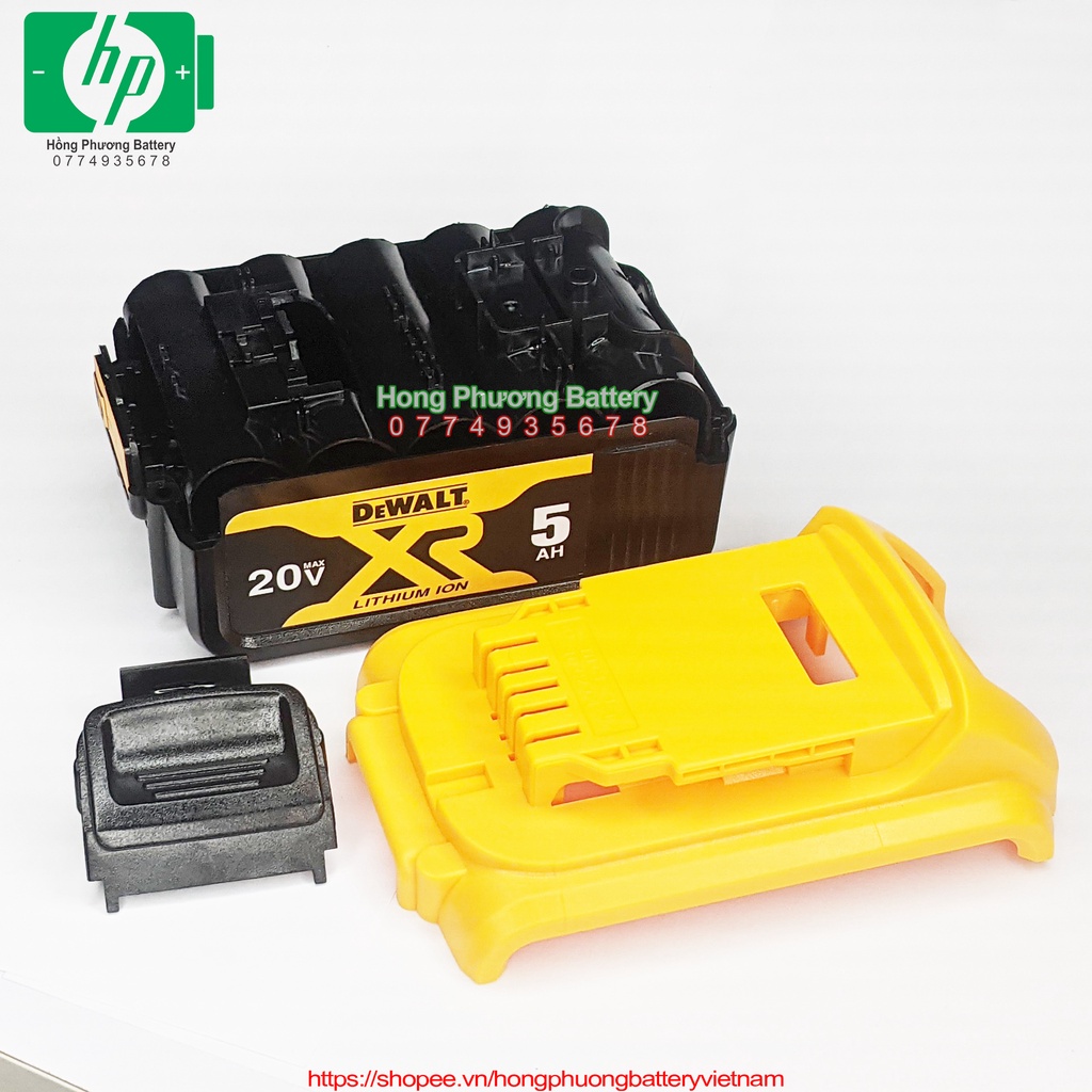 Vỏ mạch thay thế pin Dewalt 18V 5A 2hàng 18650 [ HP Battery ]