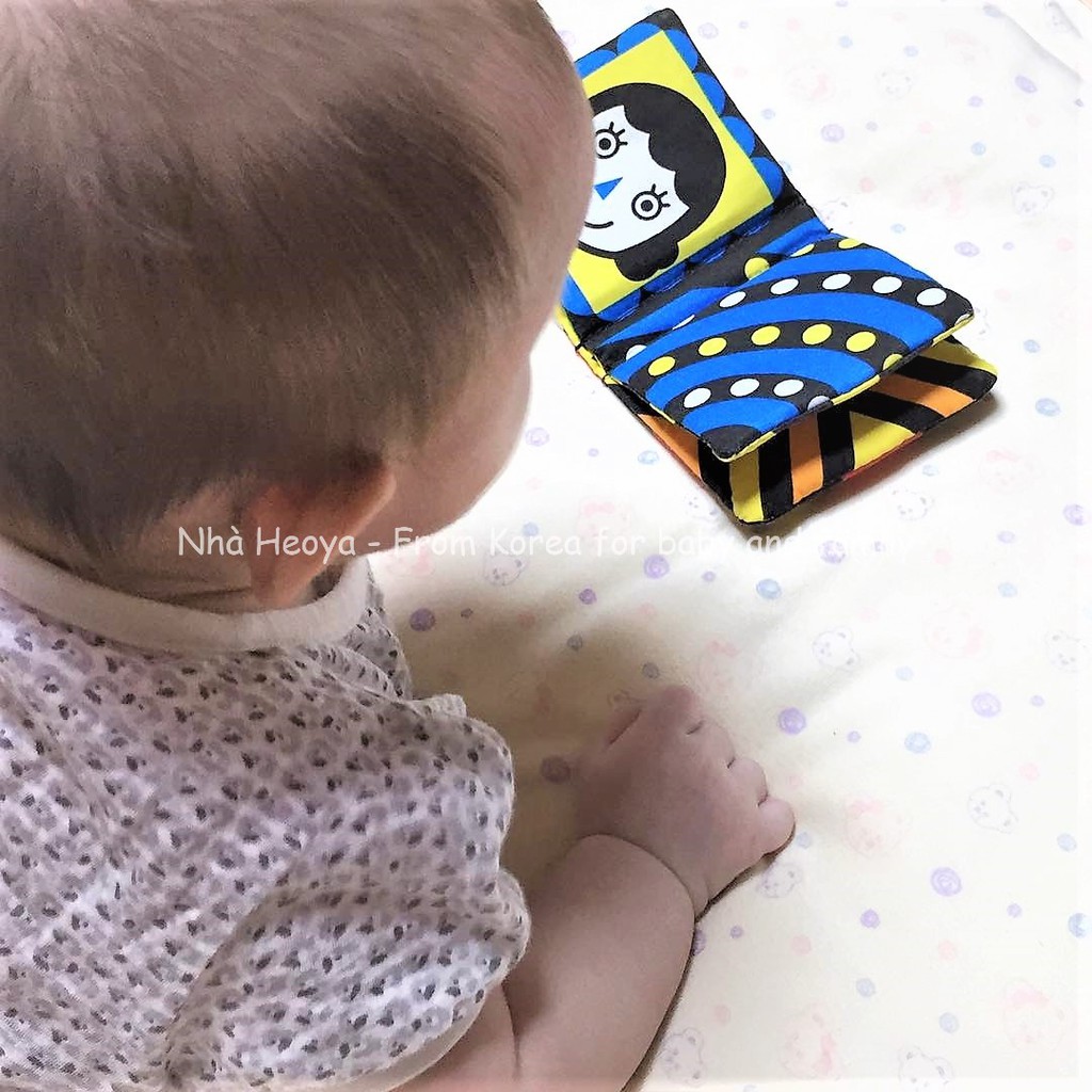 SET 3 SÁCH VẢI HÀN QUỐC KÍCH THÍCH THỊ GIÁC THÍNH GIÁC CHO BÉ