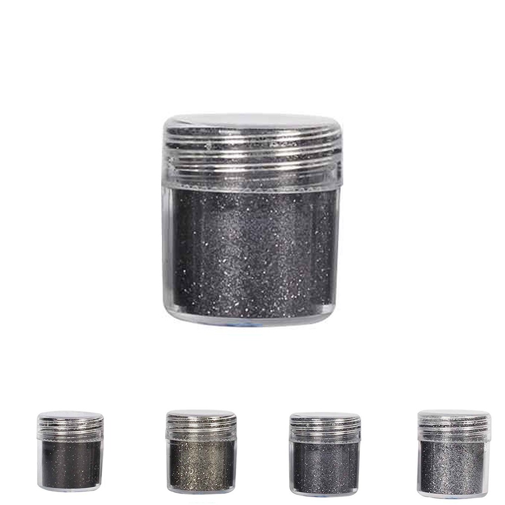 Bột Kim Tuyến Lấp Lánh Màu Đen Trang Trí Móng Tay 4-16