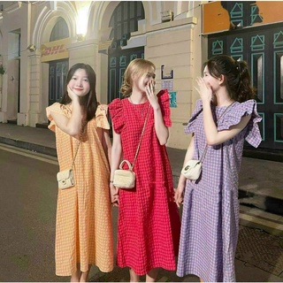 Váy kẻ tay bèo Ms 259