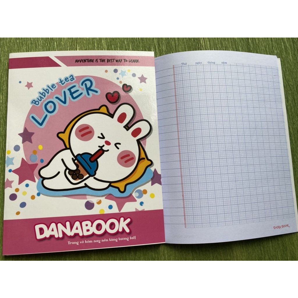 Lốc 10 Cuốn Tập Danabook 4 ô ly , 5 ô ly , 96 trang,Định lượng 80g/m2 loại giấy dày và đẹp