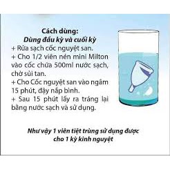 Hộp 50 viên tiệt trùng Milton mini date mới dùng tiệt trùng cho cốc nguyệt san và đồ dùng trẻ em