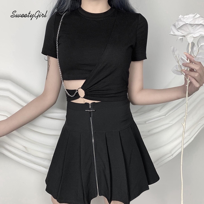 Áo thun ngắn tay cổ tròn dáng ôm thời trang gợi cảm cho nữ