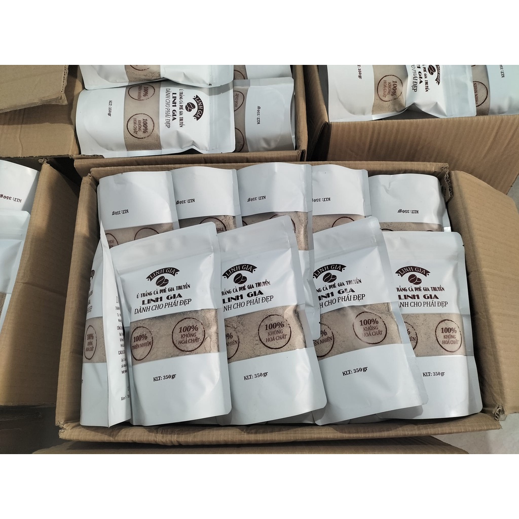 Ủ trắng Cafe tẩy tế bào chết gia truyền Linh Gia 100% thiên nhiên Face & Body – 350gr