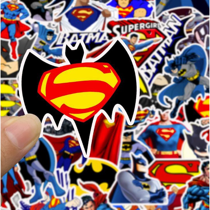 Sticker dán cao cấp chủ đề SIÊU ANH HÙNG BATMAN - SUPERMAN MS #2