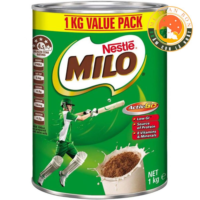 Sữa bột Milo Nestle 1kg giúp bé Phát triển chiều cao, tràn đầy năng lượng- hàng chính hãng nội địa Úc