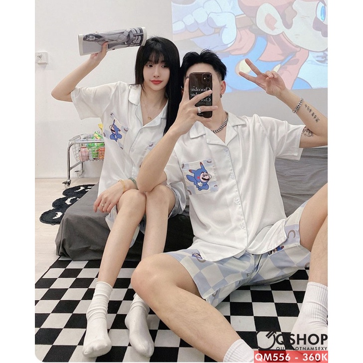 Bộ đồ pijama cặp quần ngắn, tay ngắn  QSHOP QM556