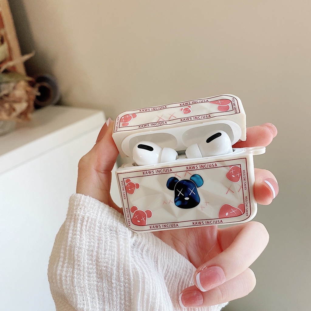 Vỏ bảo vệ hộp sạc tai nghe SPRISE bằng silicon họa tiết gấu thời trang thích hợp cho Airpod 1/2/Pro/3
