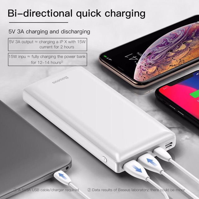 Pin sạc dự phòng Baseus 30000mAh có 3 ra - Sạc dự phòng chính hãng báeus X30 dung lượng đủ