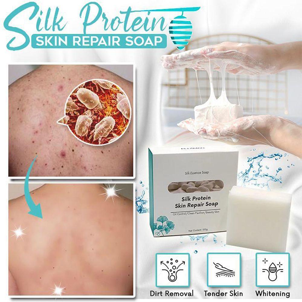 Xà Phòng Sữa Dê Protein Tơ Tằm Dưỡng Ẩm Kiềm Dầu Phục Hồi Làn Da