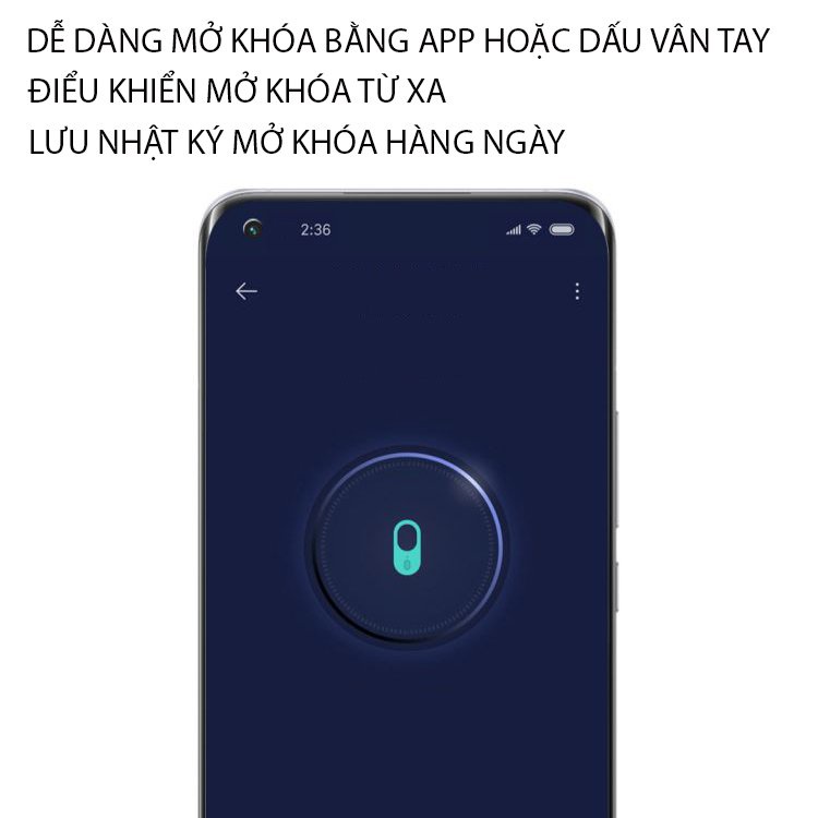 Khóa vân tay cao cấp Xiaomi Hualai Xiaofang, khóa thông minh cho túi sách, vali, khóa túi tài liệu, điều khiển qua app